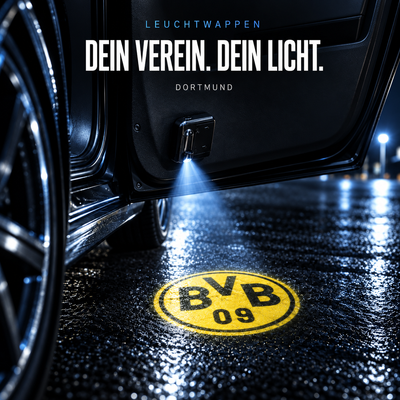 Leuchtwappen Türprojektor mit BVB 09 Projektion