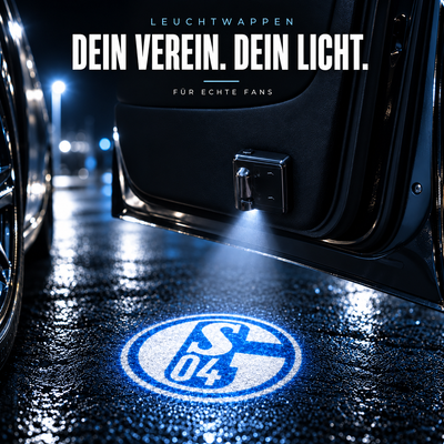 Leuchtwappen Türprojektor mit Schalke 04 Projektion